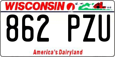 WI license plate 862PZU