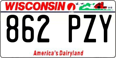WI license plate 862PZY
