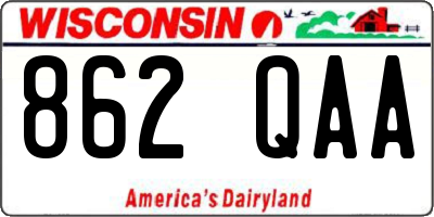 WI license plate 862QAA