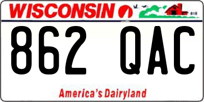 WI license plate 862QAC