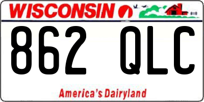 WI license plate 862QLC