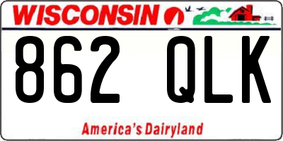 WI license plate 862QLK