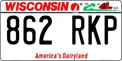 WI license plate 862RKP