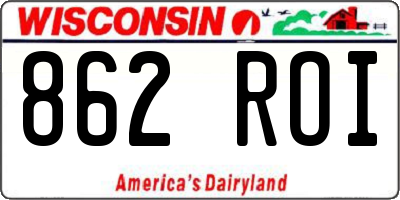 WI license plate 862ROI