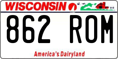 WI license plate 862ROM
