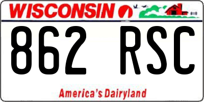 WI license plate 862RSC