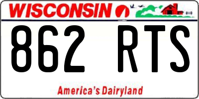 WI license plate 862RTS