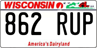 WI license plate 862RUP