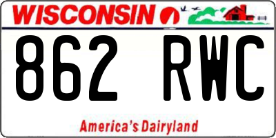 WI license plate 862RWC