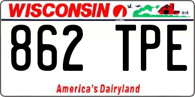 WI license plate 862TPE