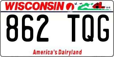 WI license plate 862TQG