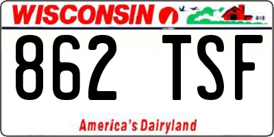 WI license plate 862TSF