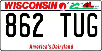 WI license plate 862TUG
