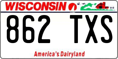 WI license plate 862TXS