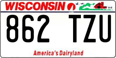 WI license plate 862TZU