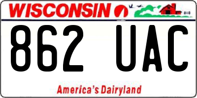 WI license plate 862UAC