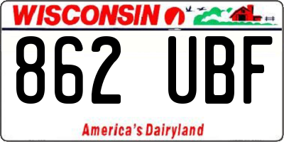 WI license plate 862UBF