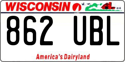 WI license plate 862UBL