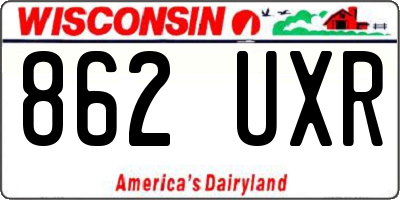 WI license plate 862UXR