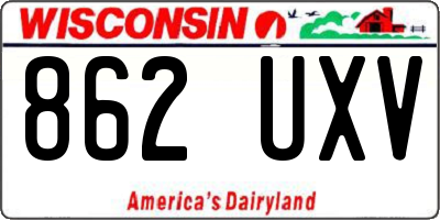 WI license plate 862UXV