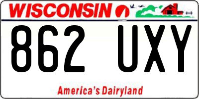 WI license plate 862UXY