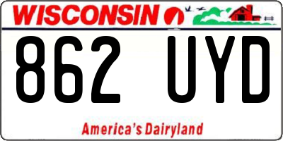 WI license plate 862UYD
