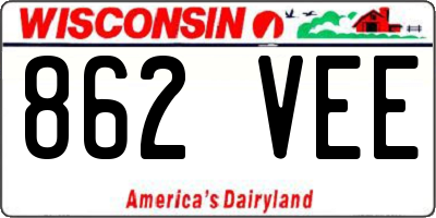 WI license plate 862VEE