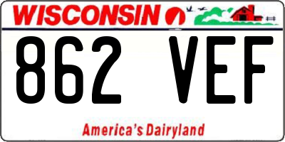 WI license plate 862VEF