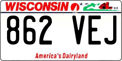 WI license plate 862VEJ