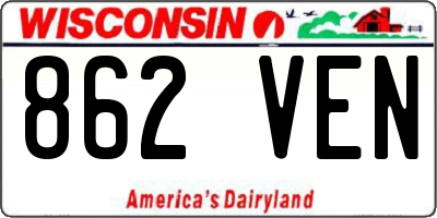 WI license plate 862VEN