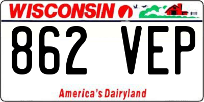 WI license plate 862VEP