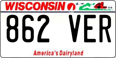 WI license plate 862VER