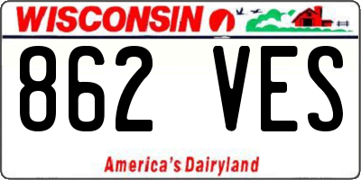 WI license plate 862VES