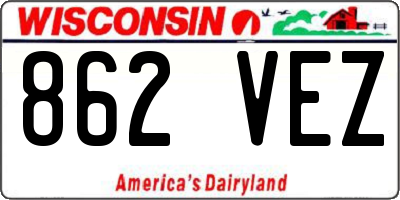WI license plate 862VEZ