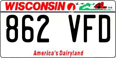 WI license plate 862VFD