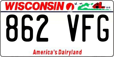 WI license plate 862VFG