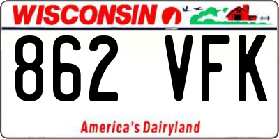 WI license plate 862VFK