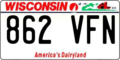 WI license plate 862VFN