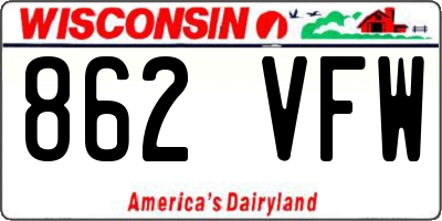 WI license plate 862VFW