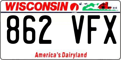 WI license plate 862VFX