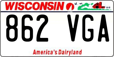 WI license plate 862VGA