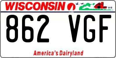WI license plate 862VGF