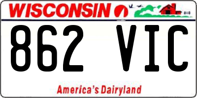 WI license plate 862VIC