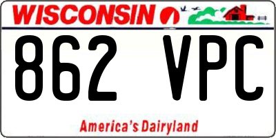 WI license plate 862VPC