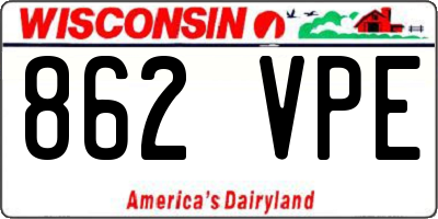WI license plate 862VPE