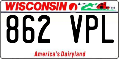 WI license plate 862VPL