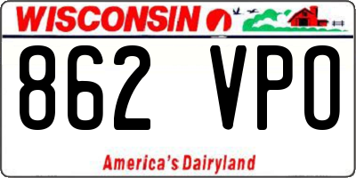 WI license plate 862VPO