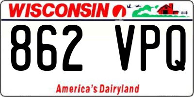 WI license plate 862VPQ