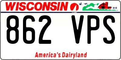 WI license plate 862VPS