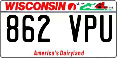WI license plate 862VPU